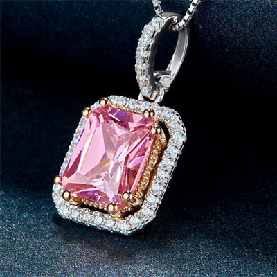 pink cz necklace image 01